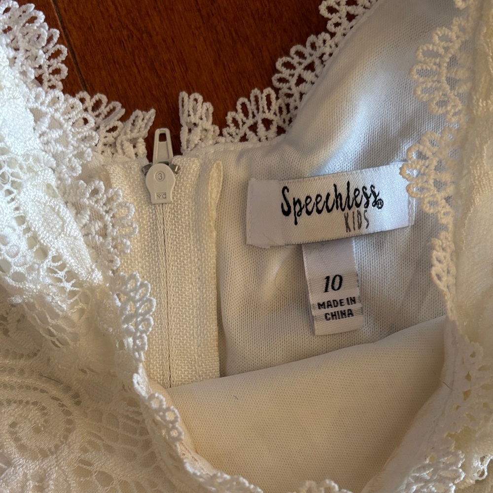Nordstrom Speechless White Lace sz 10 girls Dress - Picture 2 of 8